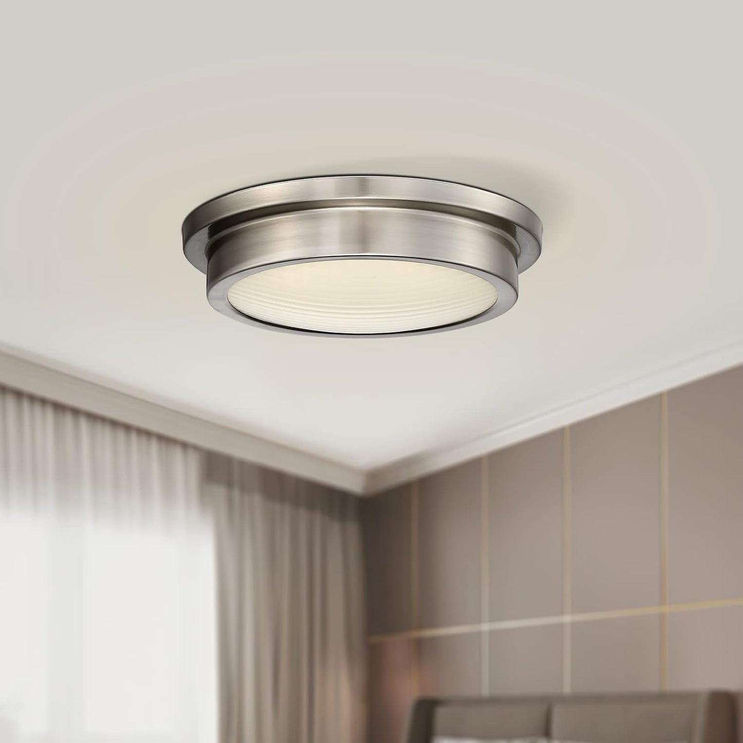 BNIB-Myth Realm Integrated LED Flush Mount Close to Ceiling Light, 14 inch Dimmable Selectable 3 Colors,-$20