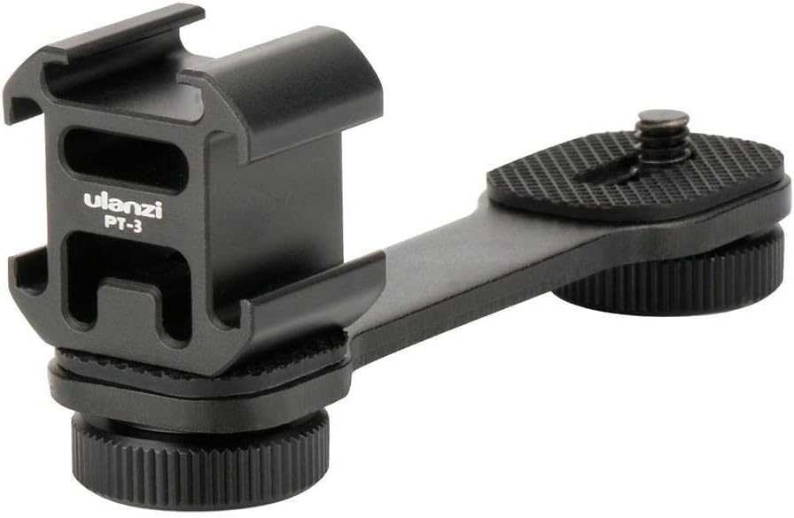 BNIB-ULANZI PT-3 Triple Cold Shoe Mount, Camera & Smartphone Vlog Video Microphone Extension Bar