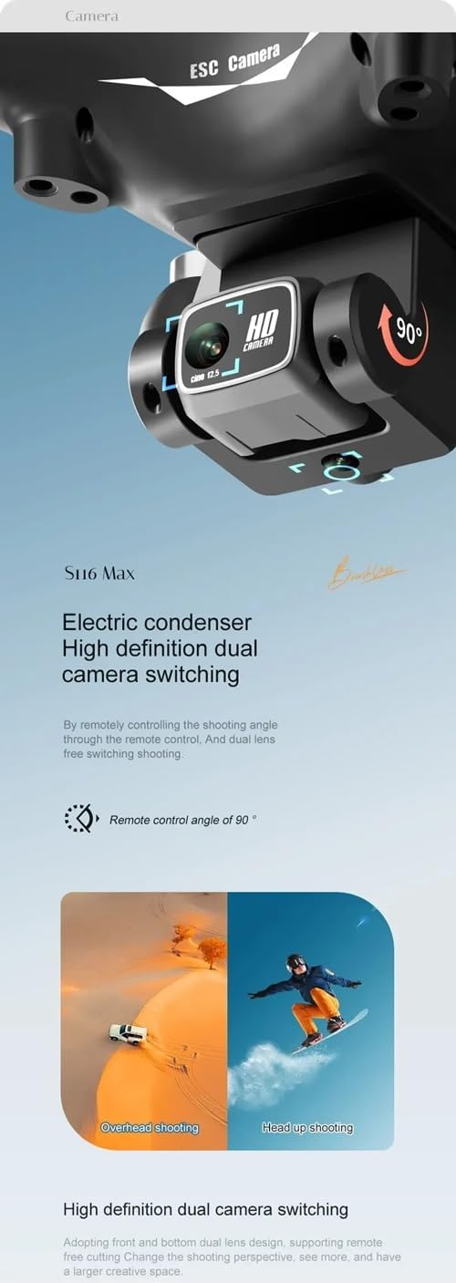 BNIB-S116 Max Drone with 4K HD Dual Camera, 360°Obstacle Avoidance, Brushless Motors,-$70