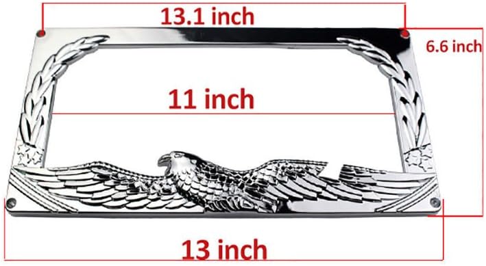 BNIB-NINTE 3D American Bald Eagle License Plate Frame Universal ABS Chrome-2 Holes W/O Cap Silver,-$5