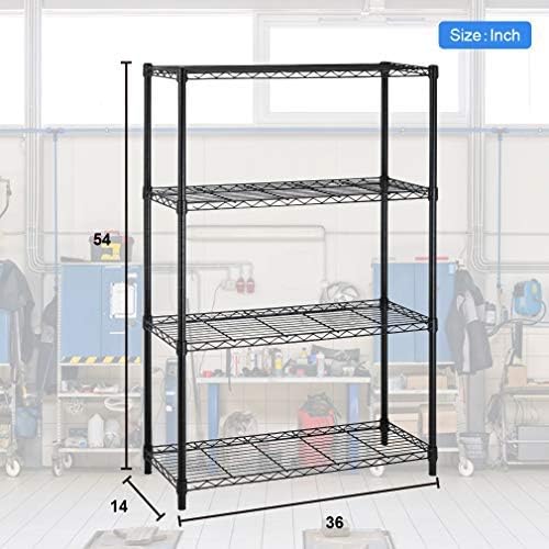 Brand New Assembled 4-Shelf Storage Shelves, Heavy Duty Shelving Unit, Metal Shelves 14x36x54"