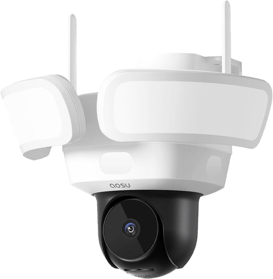 BNIB-AOSU Floodlight Camera Wired, 3K UHD Security Camera Outdoor, 360° Coverage Surveillance,-$120