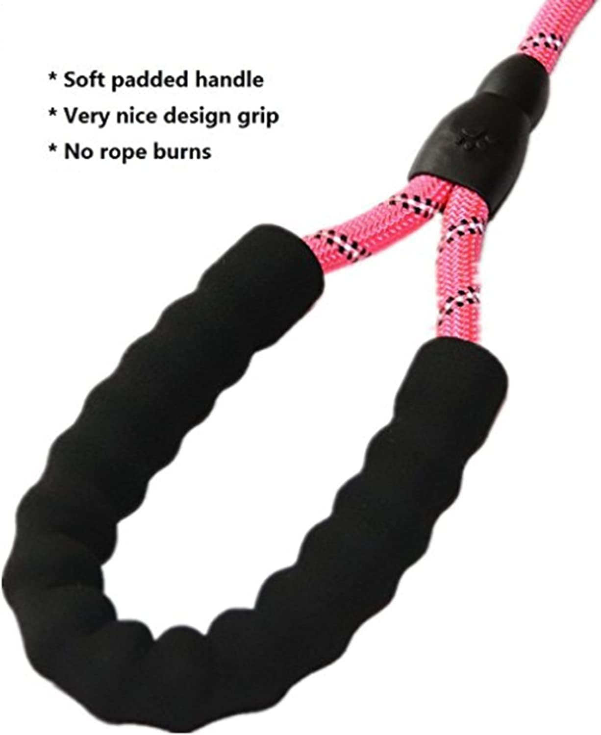 BNIB-5' Strong Dog Leash for Medium Large Dogs Heavy Duty Rope with Reflective Threads, Pink,-$5