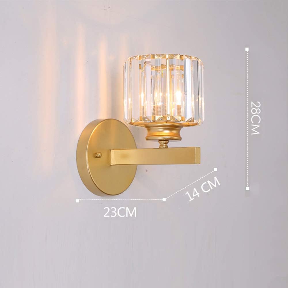 BNIB-Modern Crystal Wall Sconce Lighting - Elegant Bedside Lamp with Glass Lampshade for Living Room, -$25