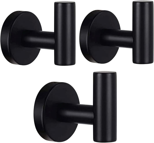 BNIB-3 Packs Wall Towel Hooks Bathroom Hook Matte Black Robe Coat Hooks SUS 304,-$8/1set,-$15/2sets