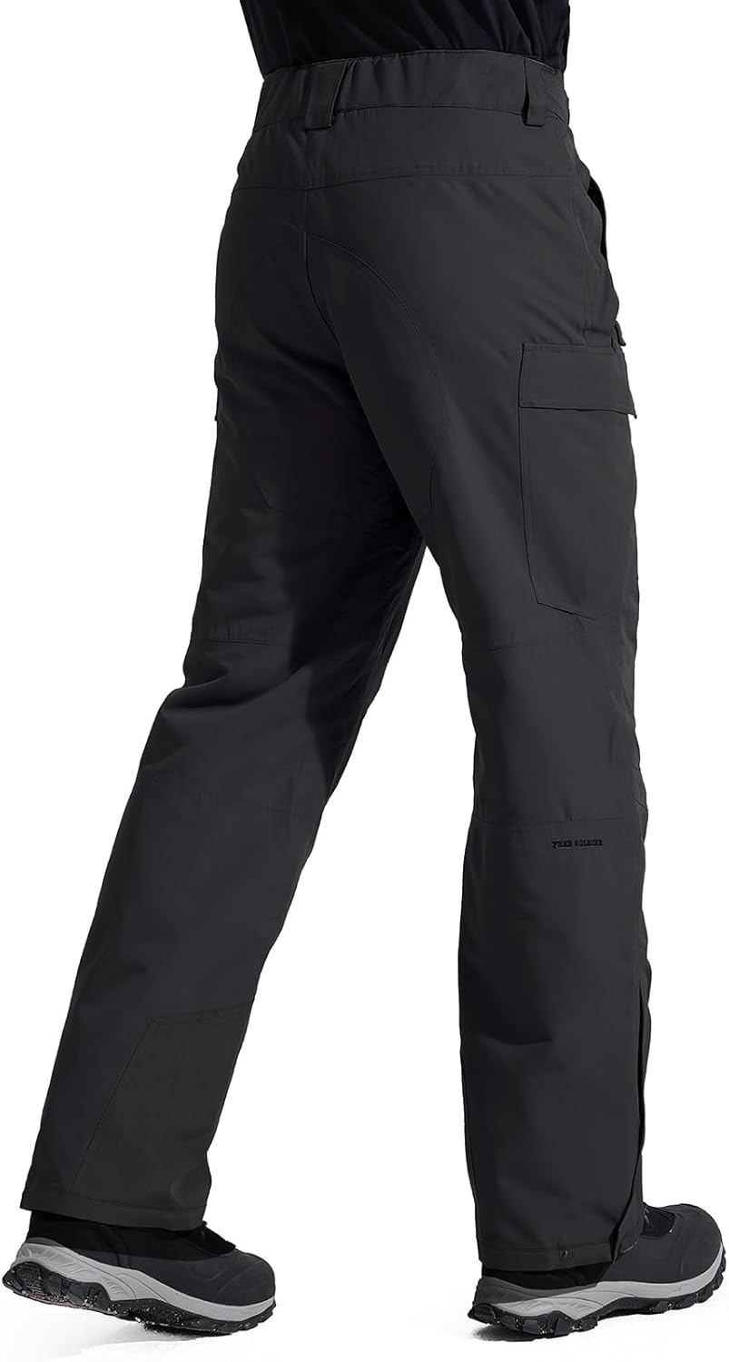 BNIB-FREE SOLDIER Men's Waterproof Snow Insulated Pants Winter Skiing Snowboarding Pants ,(black)