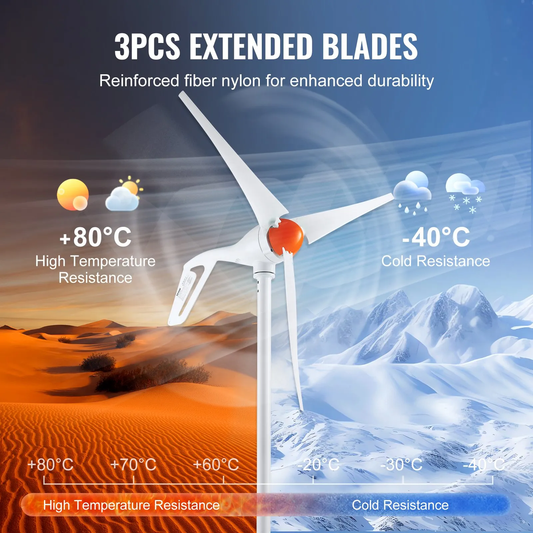 VEVOR 500W Wind Turbine Generator with Anemometer, 12V Wind Turbine Kit, 3-Blade Wind Power,-$115