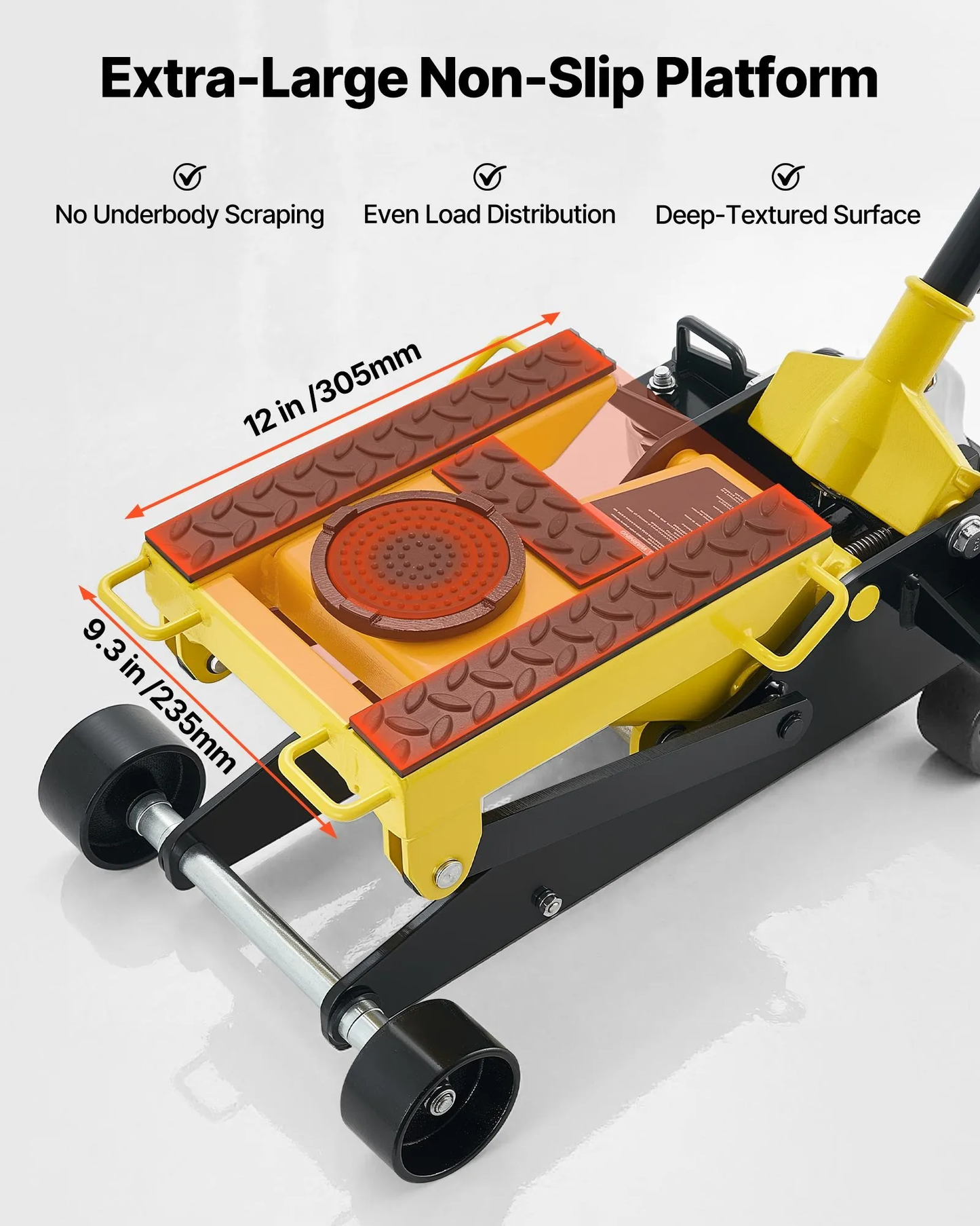 VEVOR Low Profile Floor Jack, 2 Ton (4409 lbs) Capacity, Steel Racing Floor Jack with Single Piston,-$165