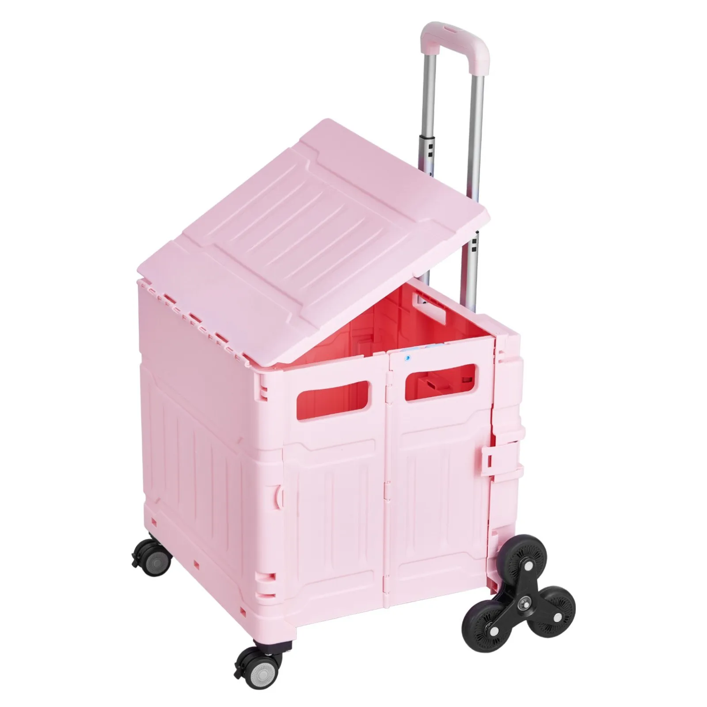 VEVOR Foldable Utility Cart, 65L Collapsible Portable Crate Rolling Cart with Stair Climbing & 360°Wheels,-$50