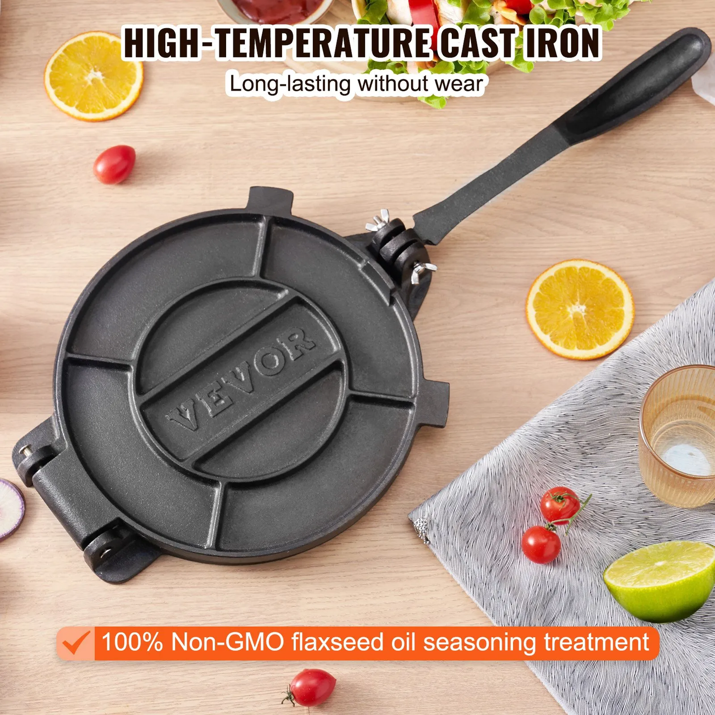 VEVOR Tortilla Press, 8 Inch Tortilla and Roti Maker, Cast Iron Heavy Duty Tortilladora Press,-$ 20