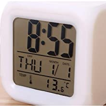 BNIB-‎vinmax Digital Alarm Thermometer Night Glowing Cube 7 Colors Clock LED Change LCD for Bedroom Child,-$8