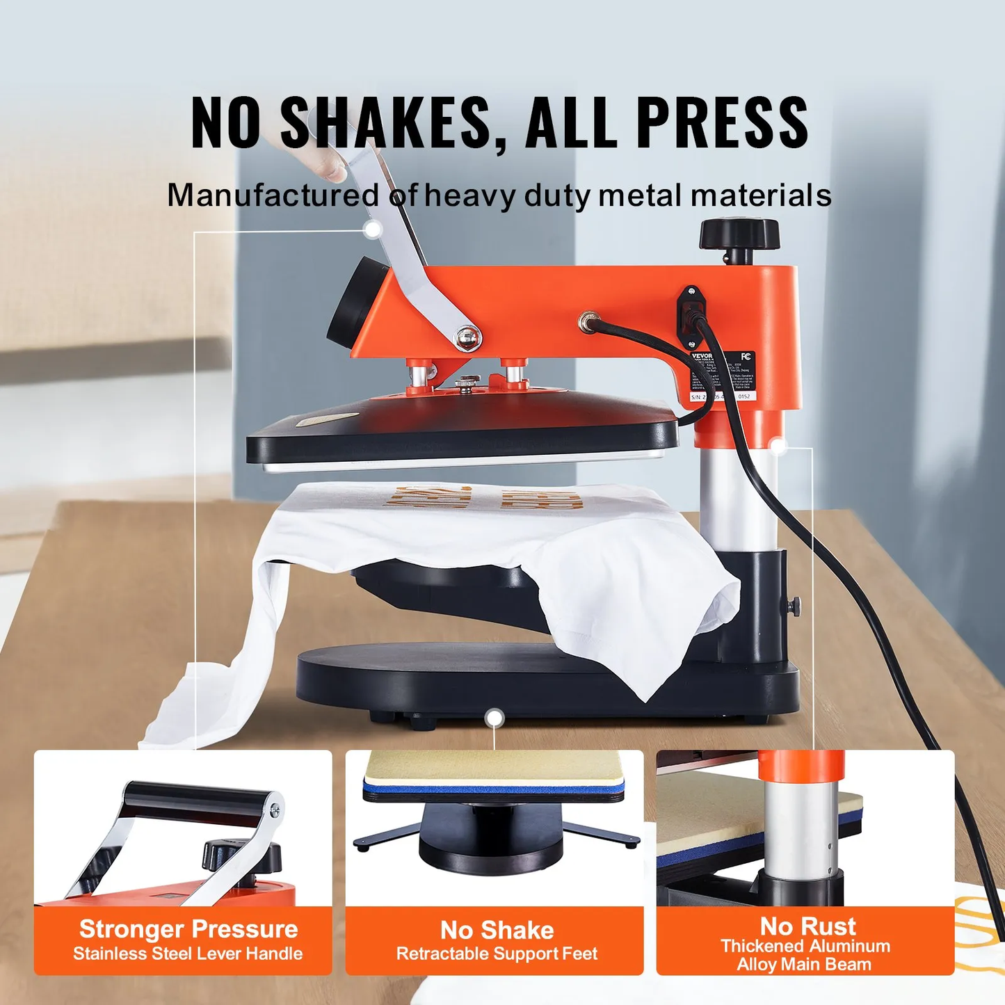 VEVOR 5-in-1 Heat Press Machine, 12" x 15" Fast Heating, 360 Swing Away Digital Sublimation Transfer,-$170