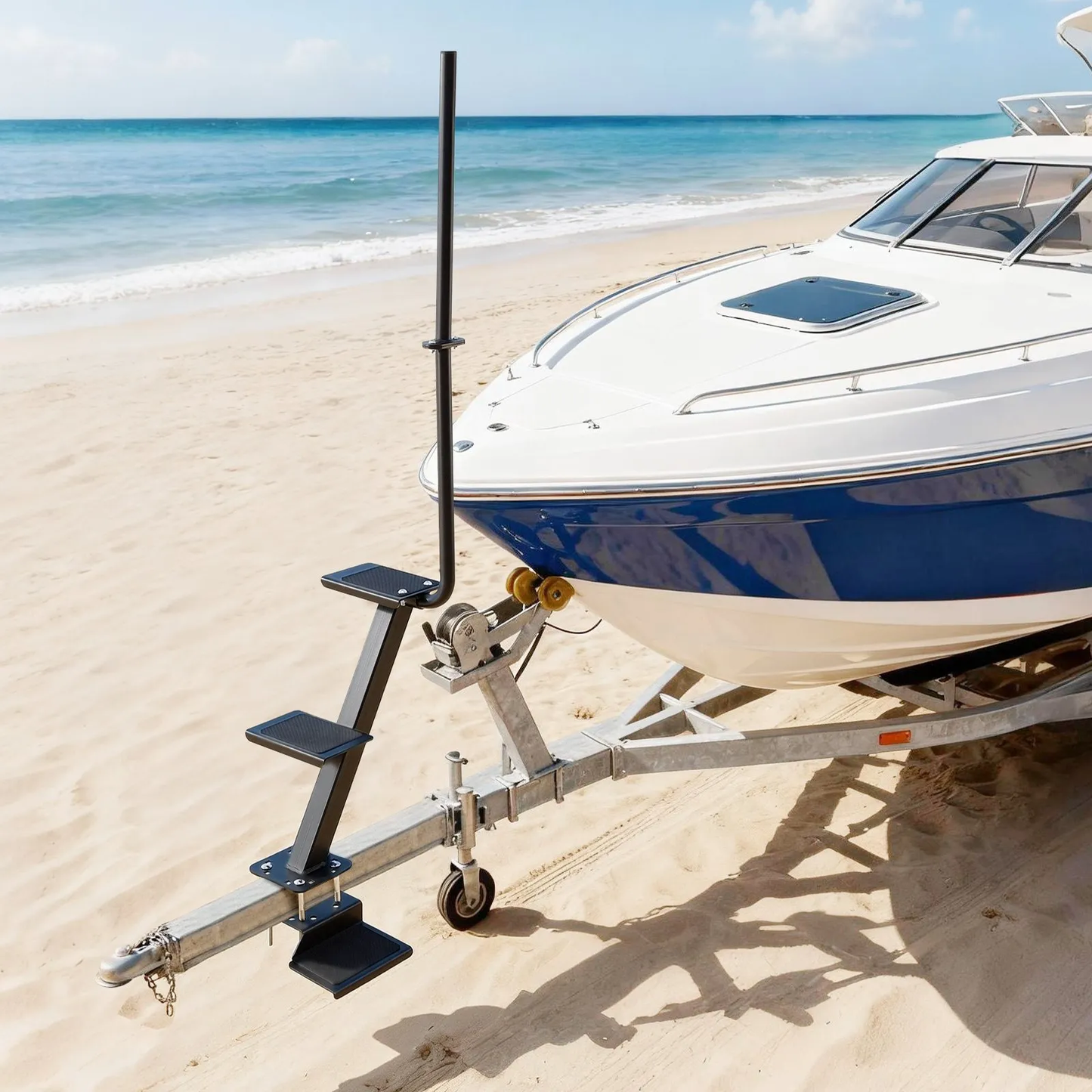 VEVOR Boat Trailer Steps, 3-Step, Heavy-Duty Boat Trailer Steps with Handle, Non-Slip Surface,-$75