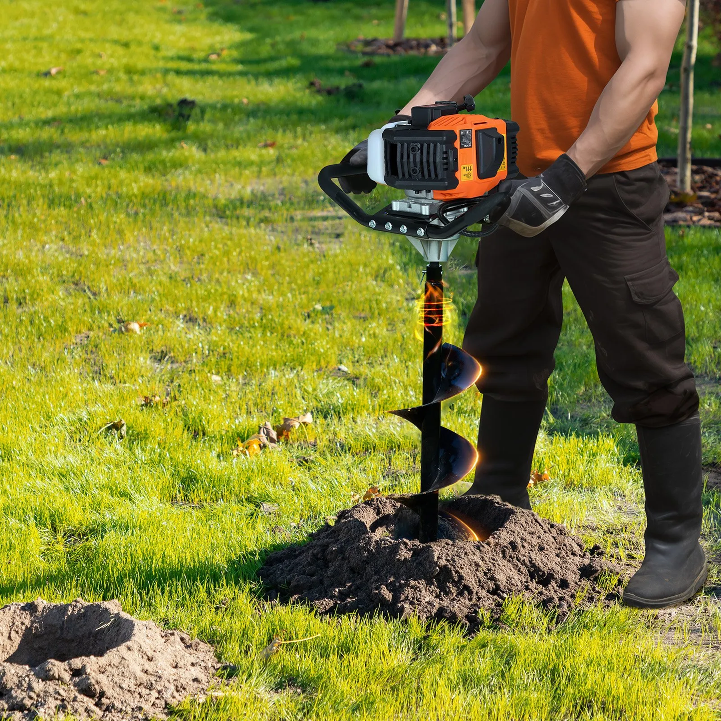 VEVOR Post Hole Digger Gas Powered, 52CC 1450W Earth Auger, Gas Auger with 8” Auger Drill,-$120