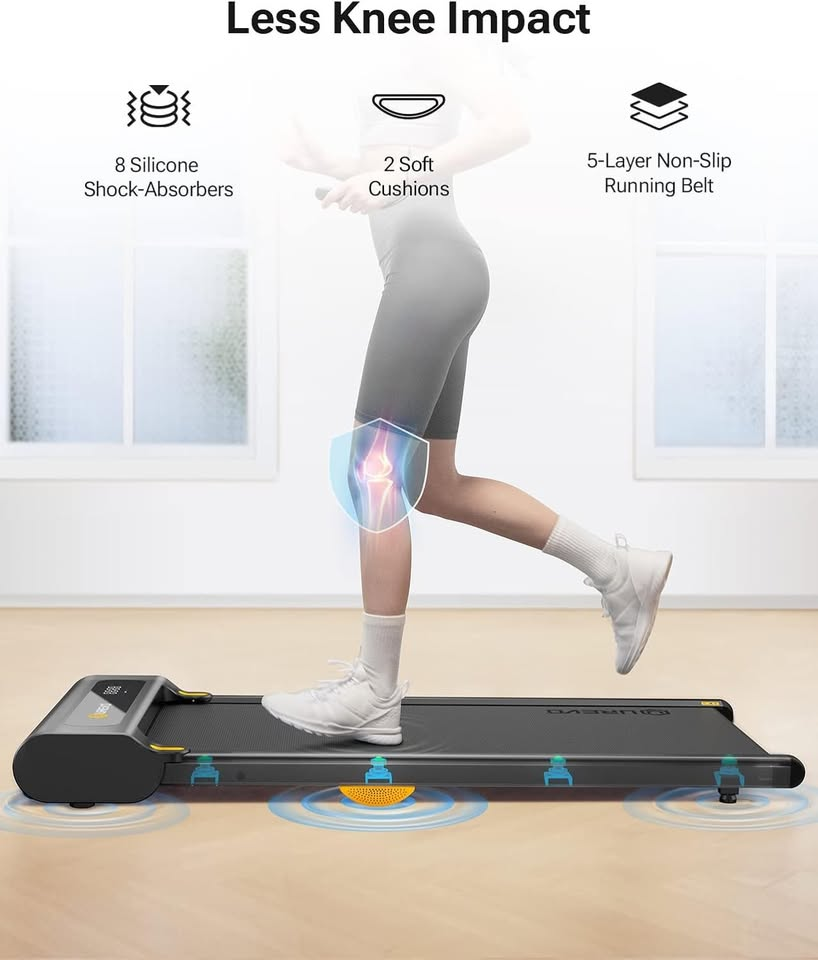 (Open Box) UREVO Double Shock Absorbent Walking pad, with Remote Control and LED Display,-$180