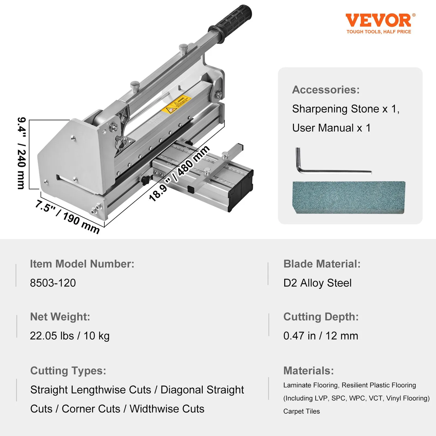 VEVOR Floor Cutter 13 inch, Cuts Vinyl Plank, Laminate, Engineered Hardwood, Siding, -$85