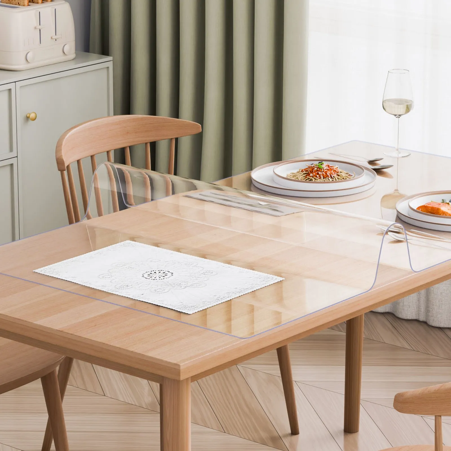VEVOR Plastic Table Cover, 36 x 54 Inch 1.5 mm Thick Clear Table Protector, Rectangle PVC Desk Mat,-$18