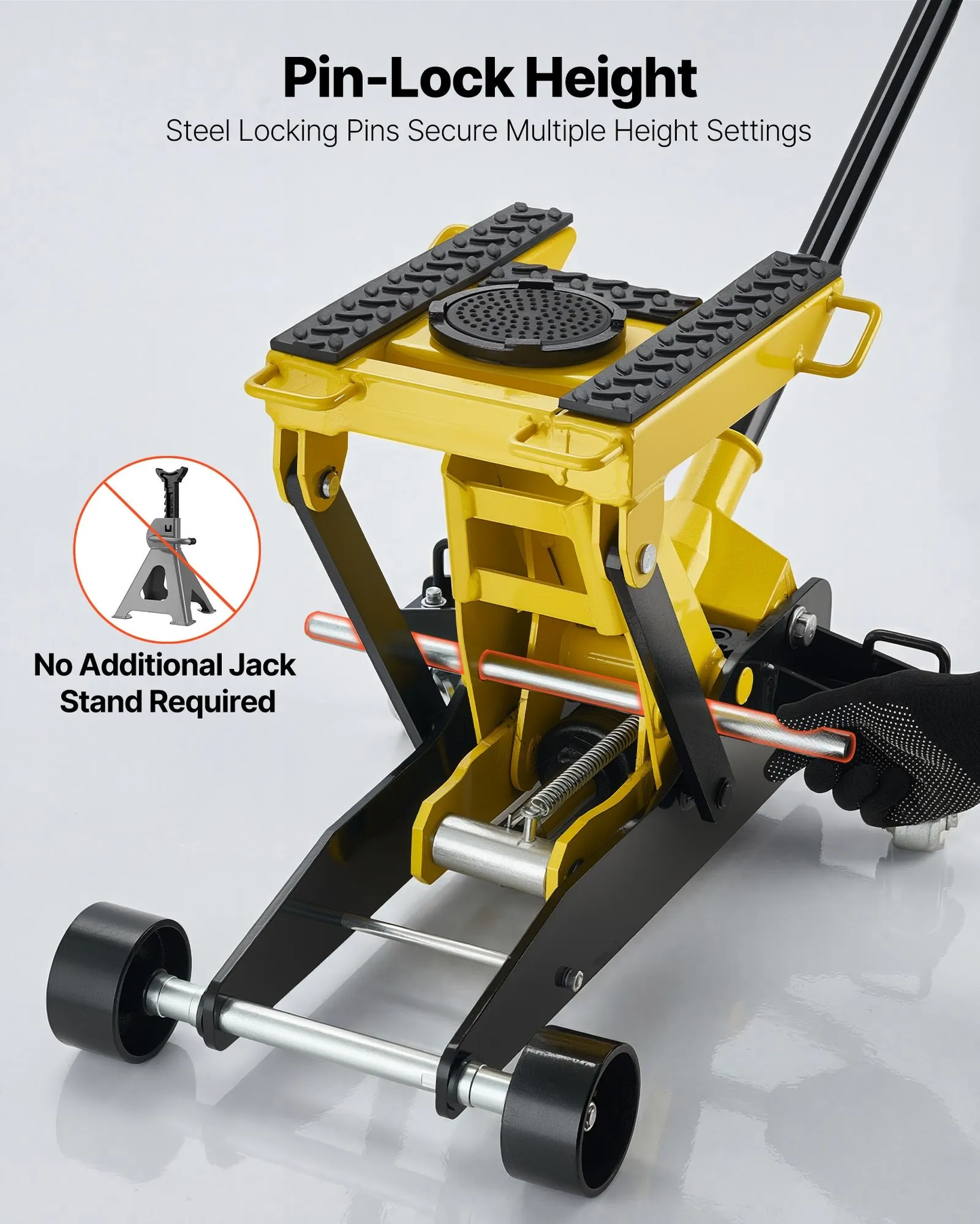 VEVOR Low Profile Floor Jack, 2 Ton (4409 lbs) Capacity, Steel Racing Floor Jack with Single Piston,-$165