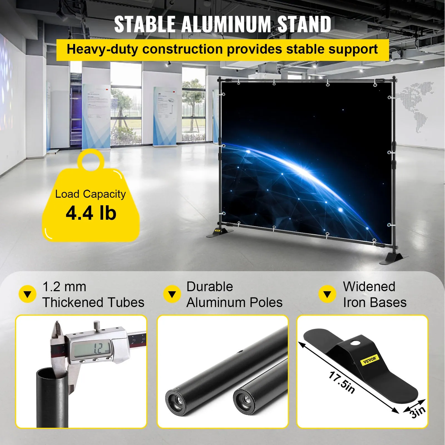 VEVOR Backdrop Banner Stand 8 x 8 Ft Adjustable Heavy Duty Background Stand with 1 Bag, -$40