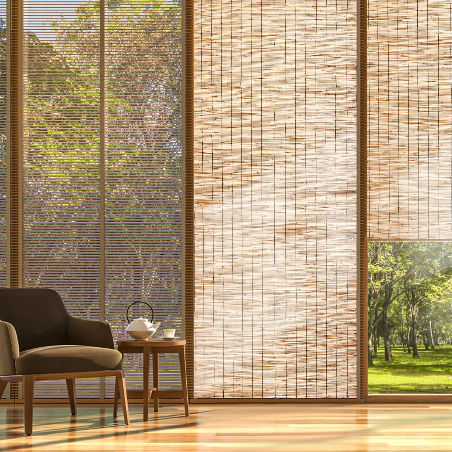 VEVOR Natural Reed Fencing, 4 ft x 16.4 ft, Reed Screen Curtain Balcony Reed Fence Roll for Outdoor,-$35