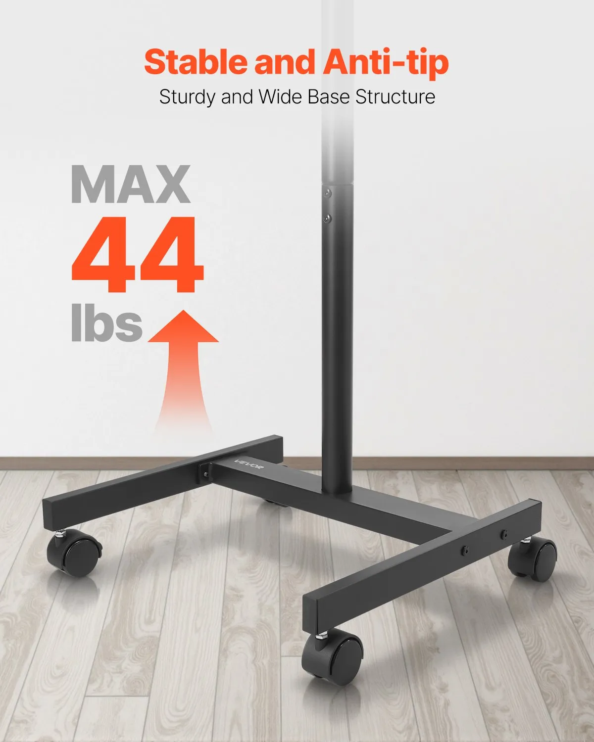 VEVOR Rolling TV Stand, Mobile TV Cart for 17-55 Inch Screens, Portrait to Landscape,-$35