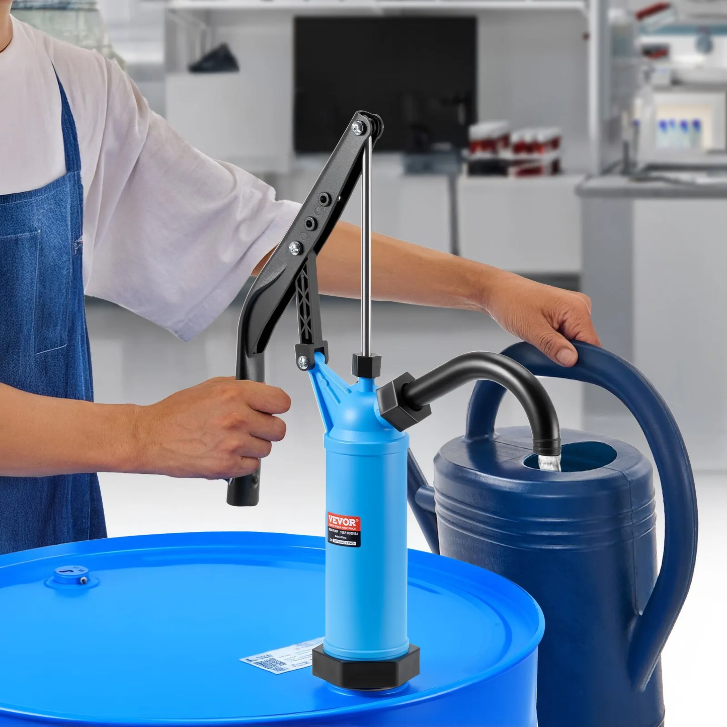 VEVOR Drum Pump, 9.5 oz. Per Stroke, Lever-Action Barrel Pump, Fits 5-55 Gallon Drums,-$20