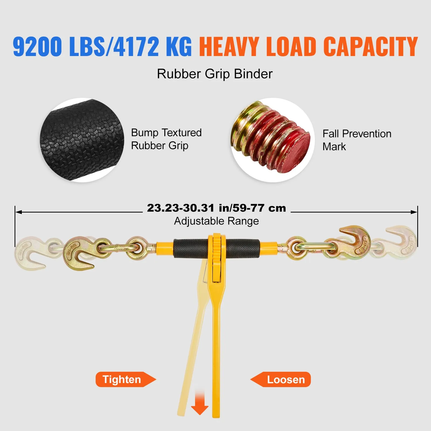 OPenBox VEVOR Chain and Binder Kit, 3/8"-1/2" Ratchet Load Binders 9200 lbs (Only 1 Binder),-$80