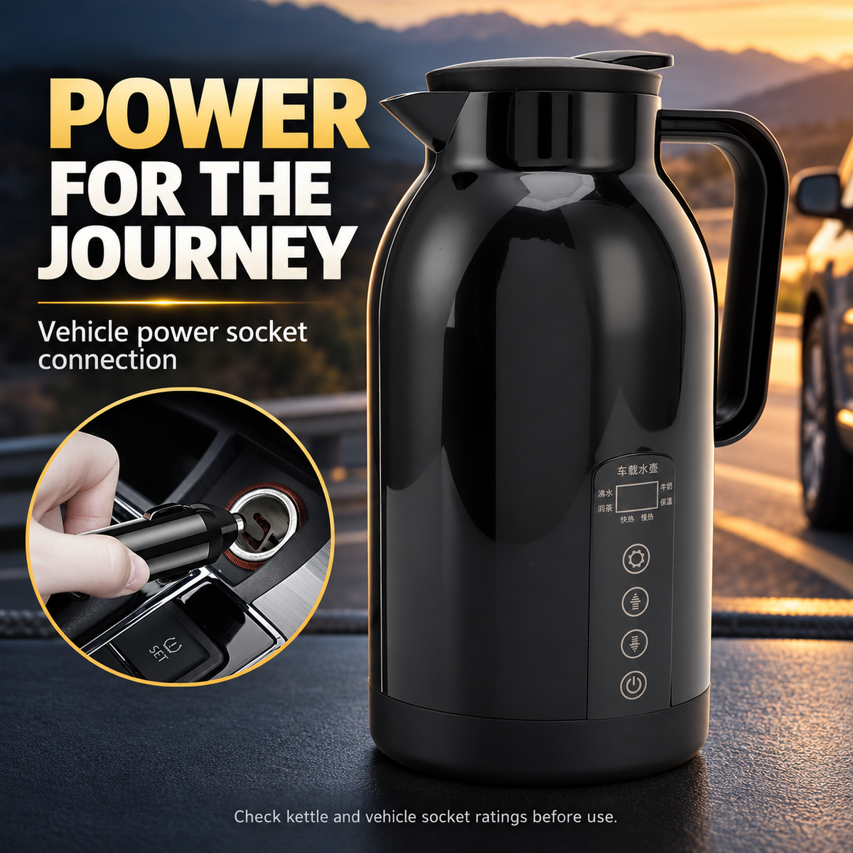 Brand new 1300ML Car Kettle Boiler with 12V Socket Plug, Portable Electric Kettle, Stainless Steel, -$45