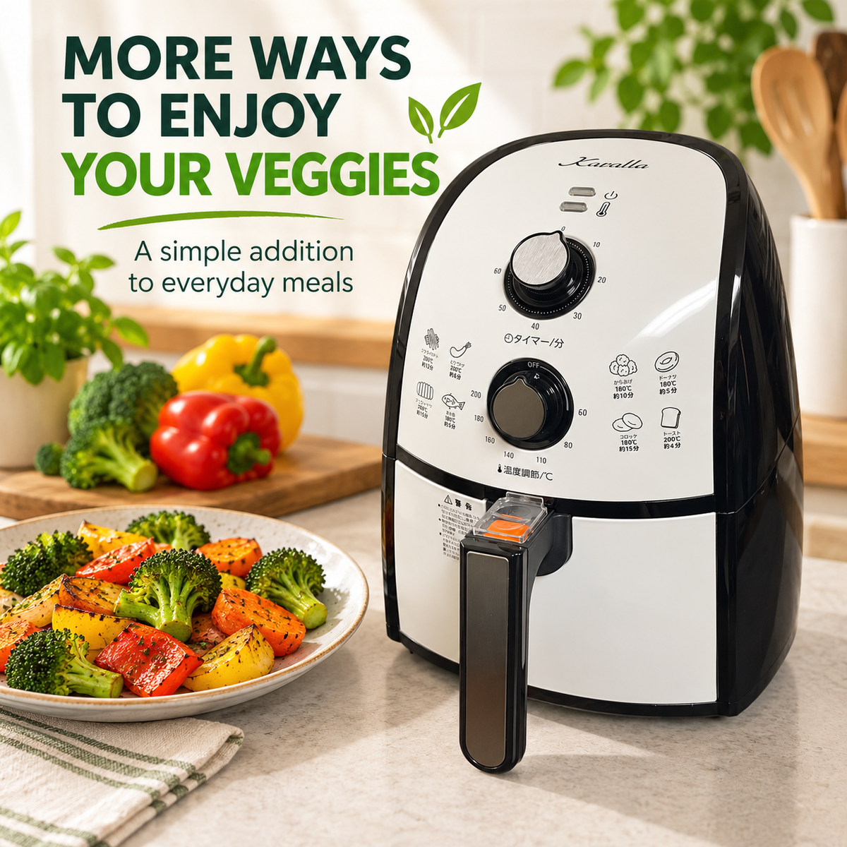 Brand new Karalla Air Fryer – Adjustable Temperature,60-Minute Timer,Black & White