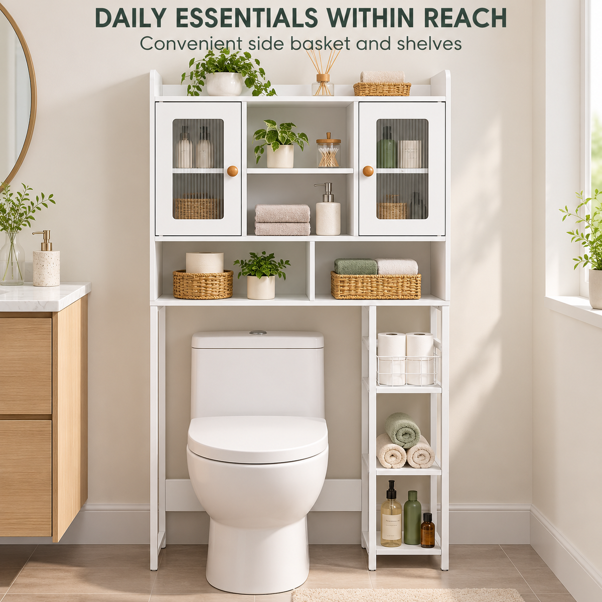 Brand New – Fully Assembled Over-the-Toilet Storage Cabinet – White -$120
