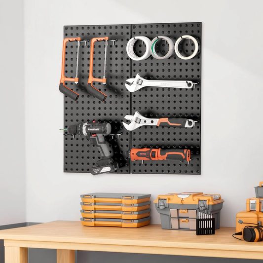 VEVOR Metal Pegboard Panels, 24" x 12" Pegboard, 2 Panels, Heavy Duty Peg Board Wall Organizer,-$30