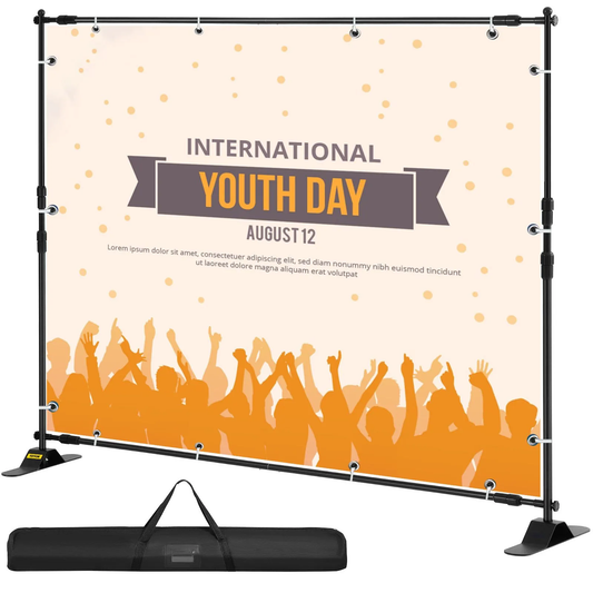 VEVOR Backdrop Banner Stand 8 x 8 Ft Adjustable Heavy Duty Background Stand with 1 Bag, -$40