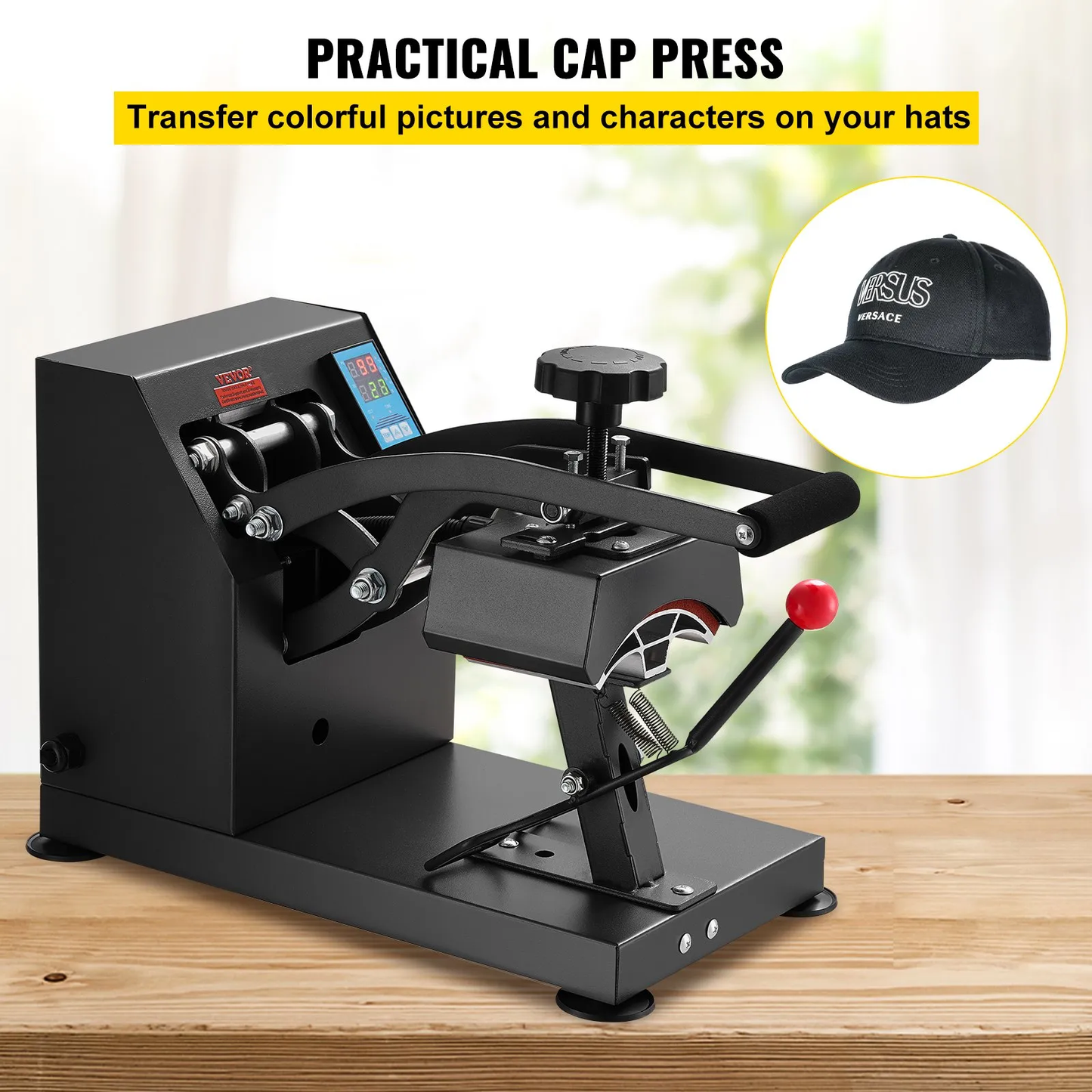 VEVOR Hat Heat Press 5.5 x 3.5 inch Heat Press Machine 600W Professional Heat Press Hat Machine,-$110