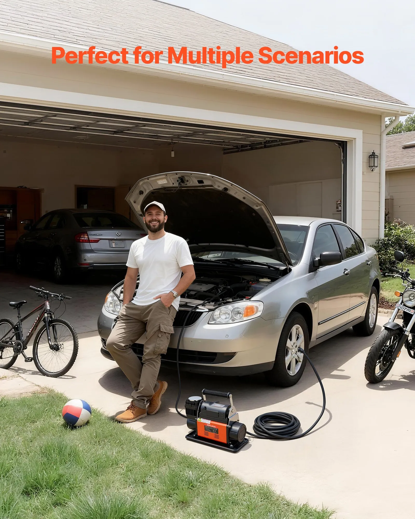 VEVOR 12V Heavy Duty Air Compressor, Auto-Stop Portable Tire Inflator with LCD Digital Display,-$110