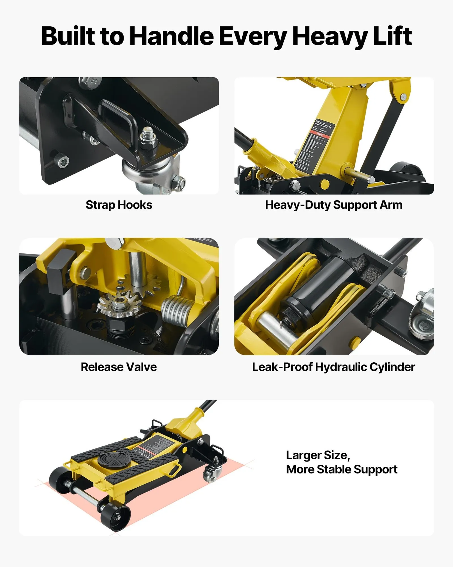 VEVOR Low Profile Floor Jack, 2 Ton (4409 lbs) Capacity, Steel Racing Floor Jack with Single Piston,-$165