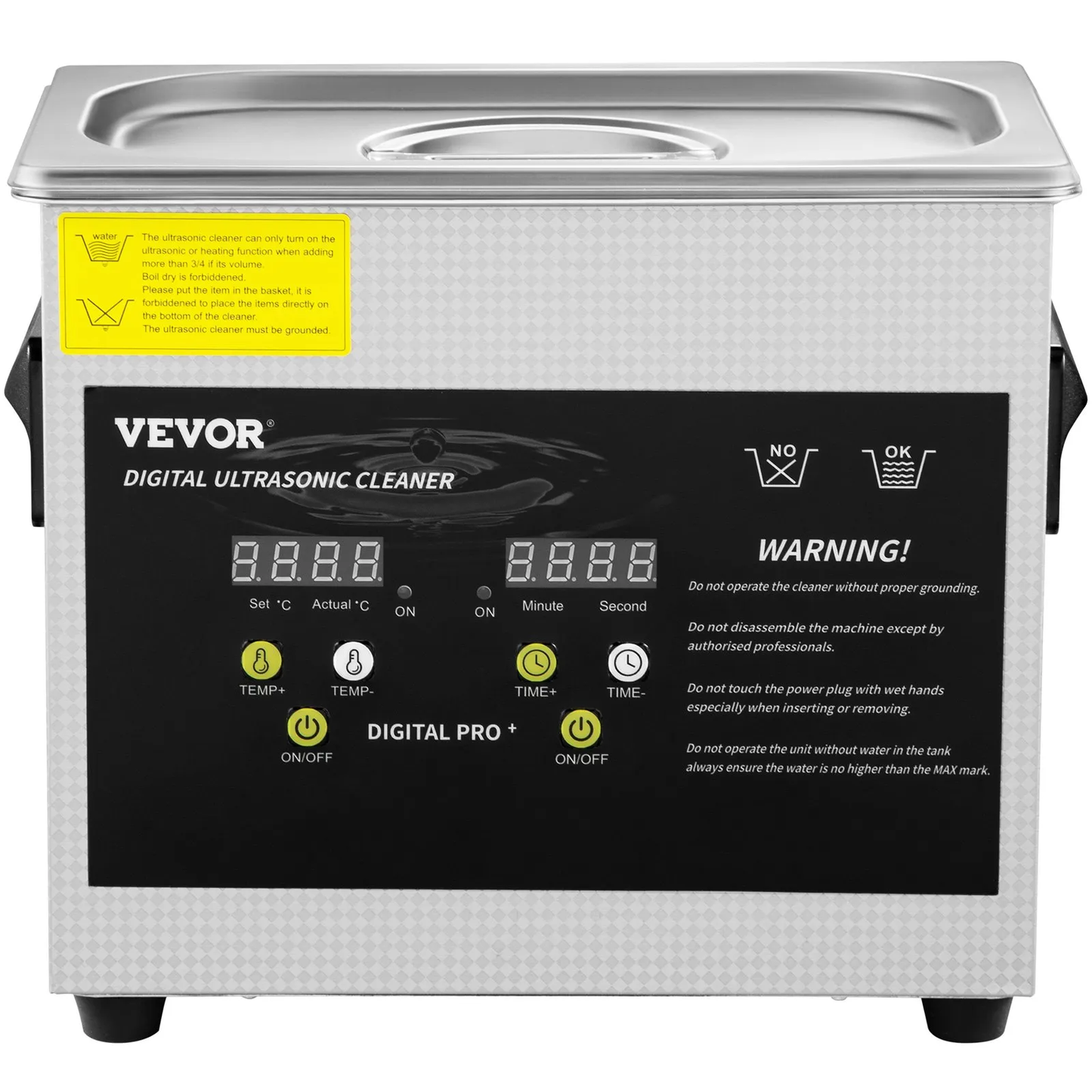 VEVOR Ultrasonic Cleaner 3L Ultrasonic Parts Cleaner 200W 40KHz Stainless Steel Ultrasonic Jewelry,-$45