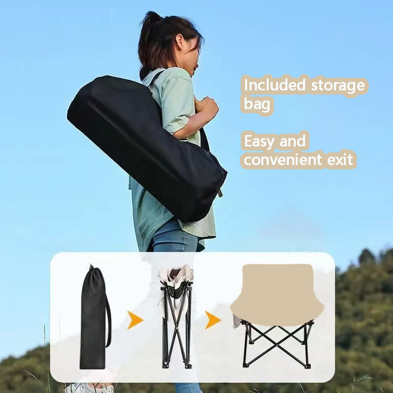 BNIB-Outdoor Folding Chair, Simple Camping/Fishing Stool, Moon Chair, 2 Chairs for $80（White）