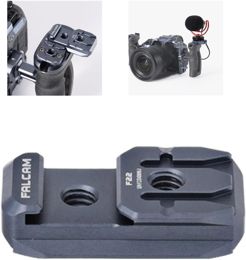 BNIB-FALCAM F22 Cold Shoe Three Position Dual-Head Quick Release Plate with Dual-Side F22 Quick Release Mount
