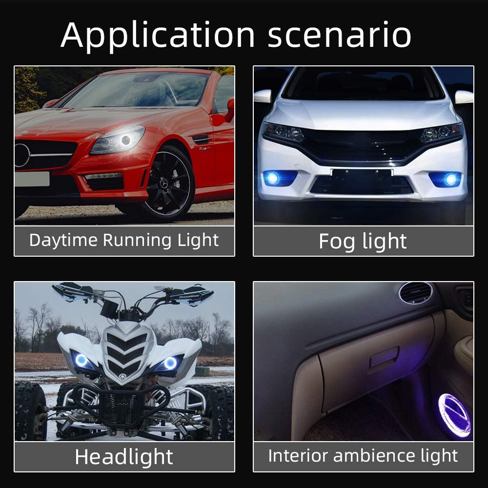 BNIB-70MM Multi-Color RGB LED Halo Rings Light COB Mart Phone iOS Android App Bluetooth Control,-$25