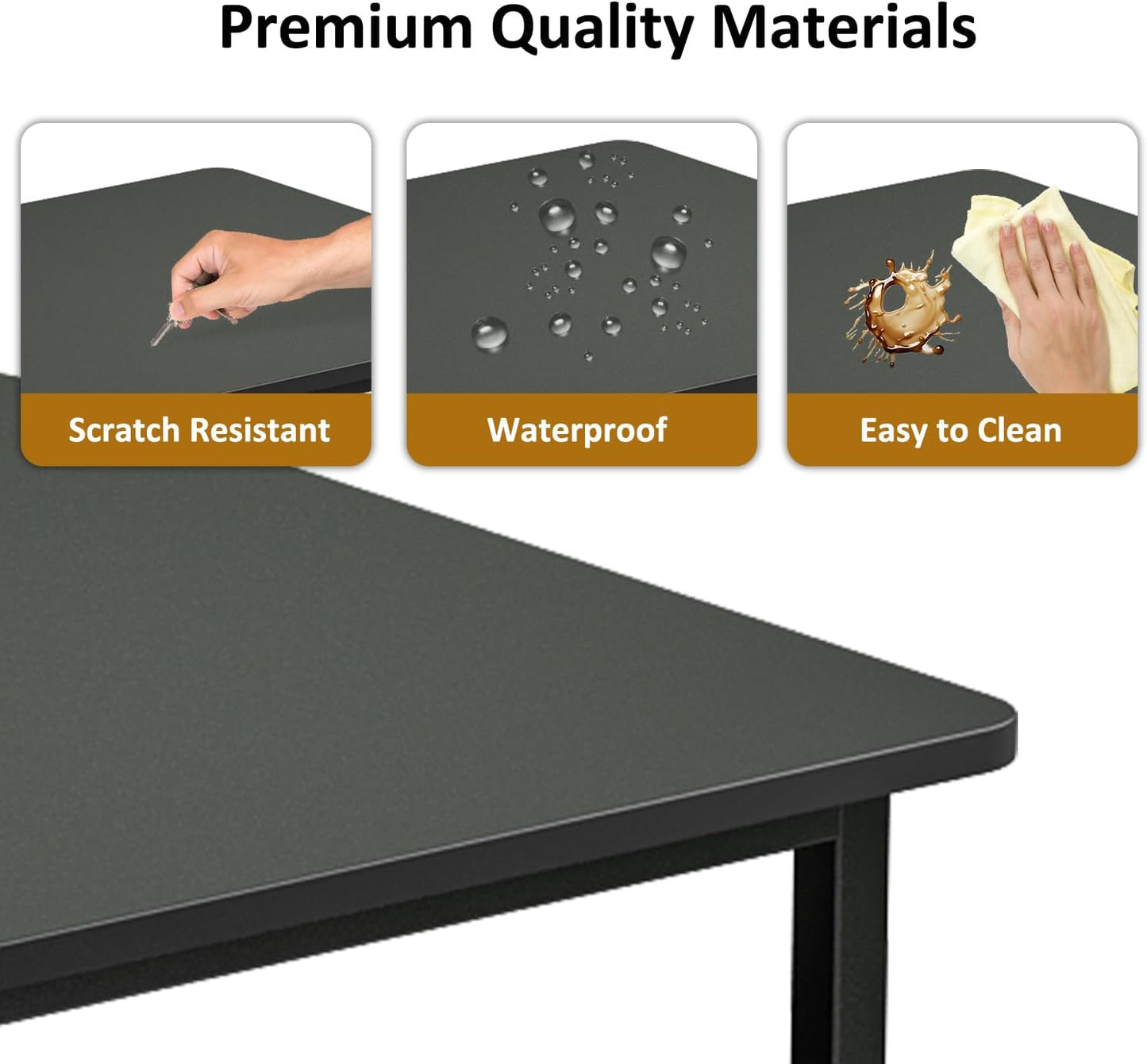 Brand new Computer Desk - Modern Minimalist Style, Ideal for Study & Writing, 110×50×75 cm, Dark Black,-$100