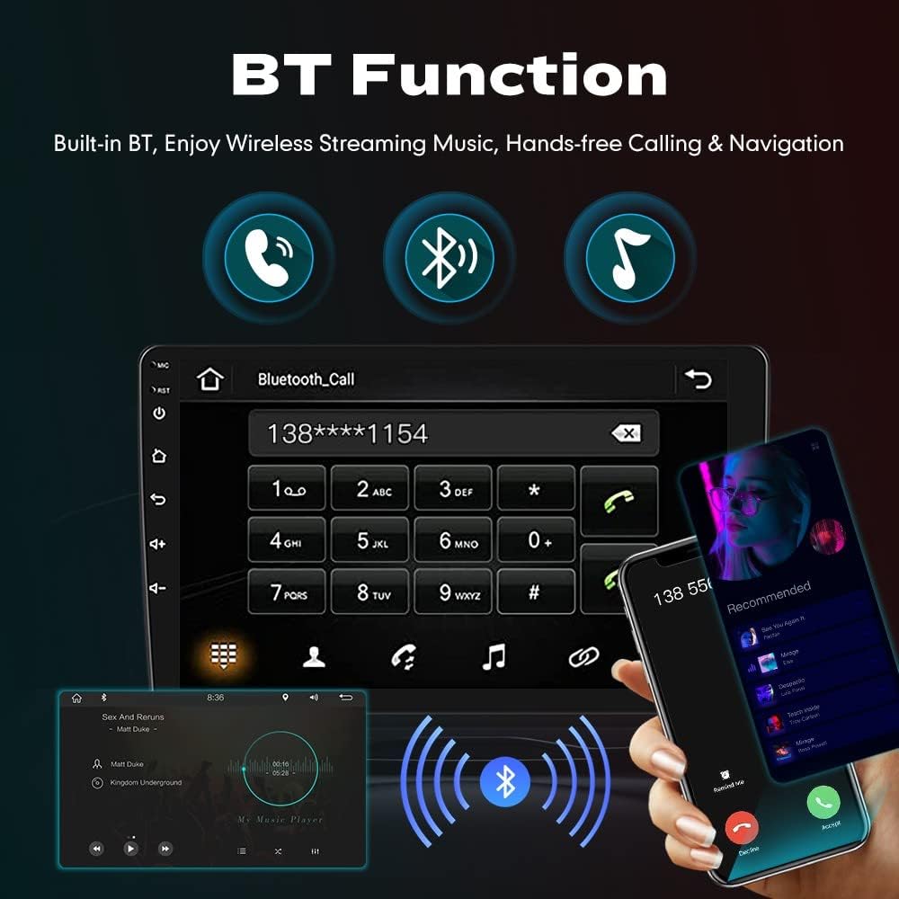 BNIB-Car Android Navigation Stereo GPS Radio Reverse Camera Display 9" IPS Touchscreen,-$150