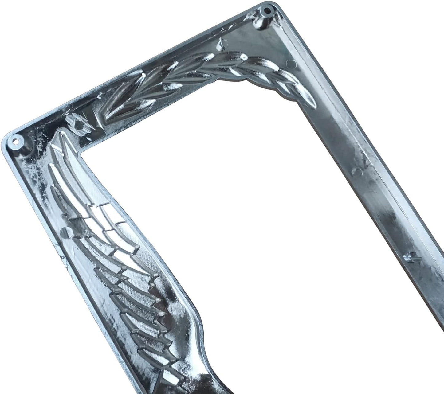 BNIB-NINTE 3D American Bald Eagle License Plate Frame Universal ABS Chrome-2 Holes W/O Cap Silver,-$5