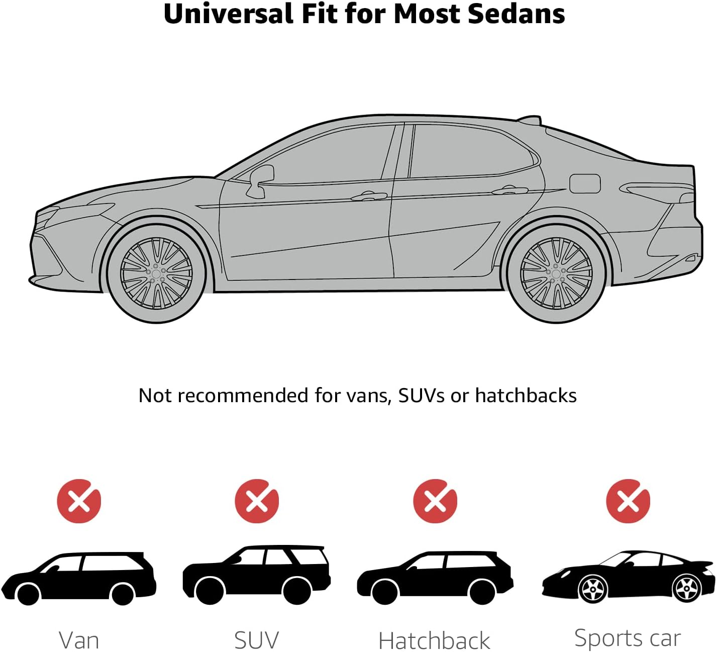 BNIB-Amazon Basics Silver Weatherproof Car Cover - 150D Oxford, Sedans up to 170"