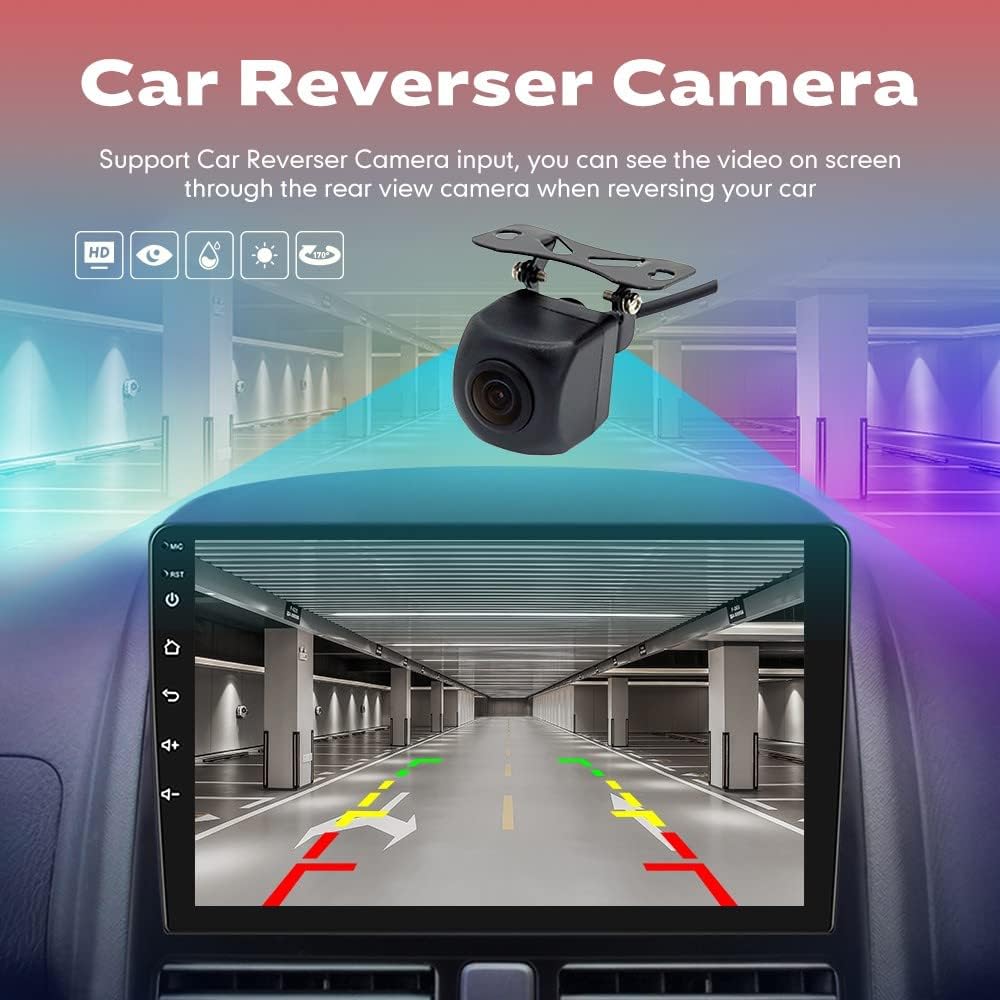 BNIB-Car Android Navigation Stereo GPS Radio Reverse Camera Display 9" IPS Touchscreen,-$150