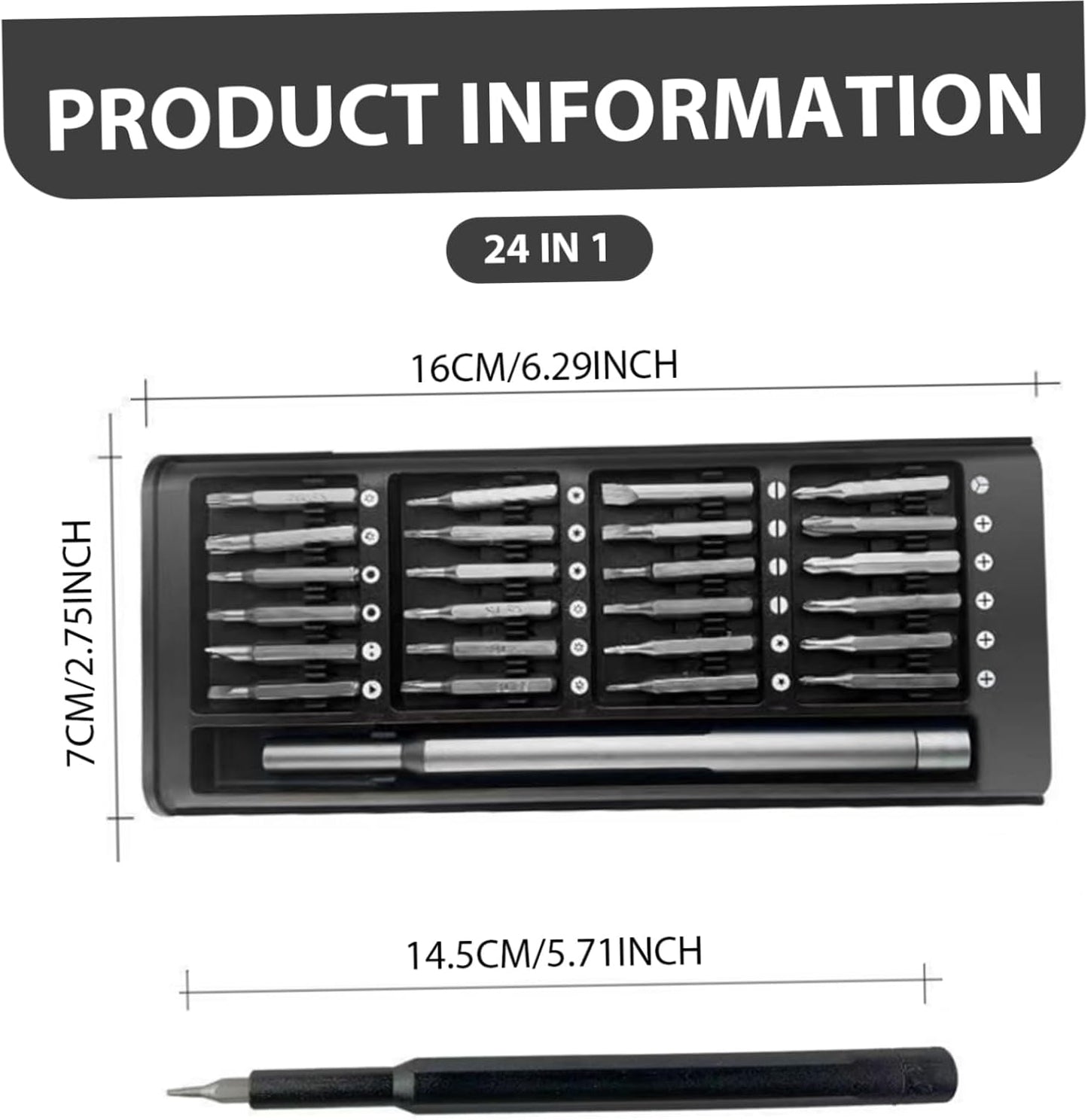 BNIB-Small Screwdriver Set 24 in 1 Magnetic Precision Screwdriver Set with Torx Flat Head Hex etc