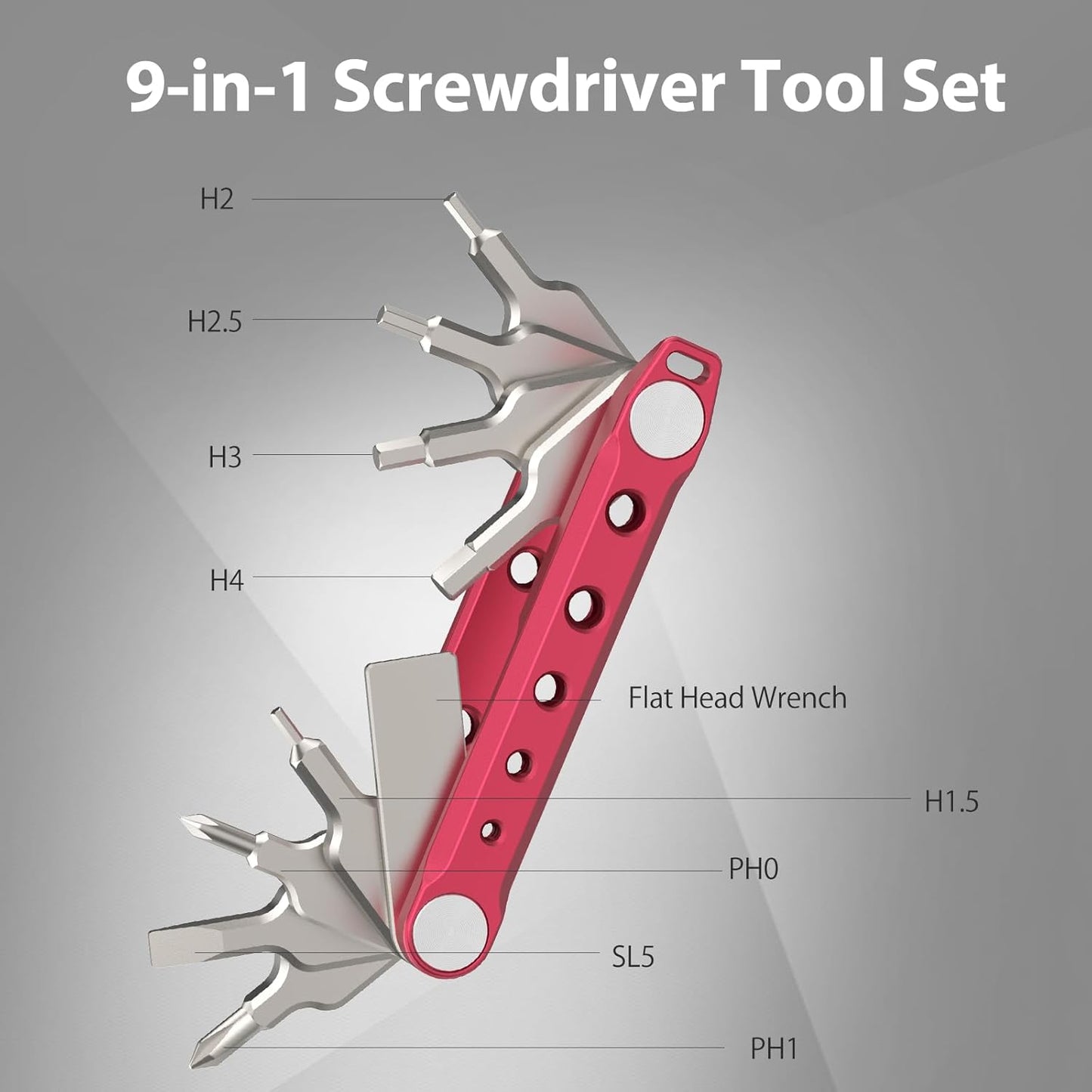 BNIB-ULANZI 9-in-1 Folding Tool Set with Screwdrivers and Hex Key Wrenches, Pocket Multitool Keychain