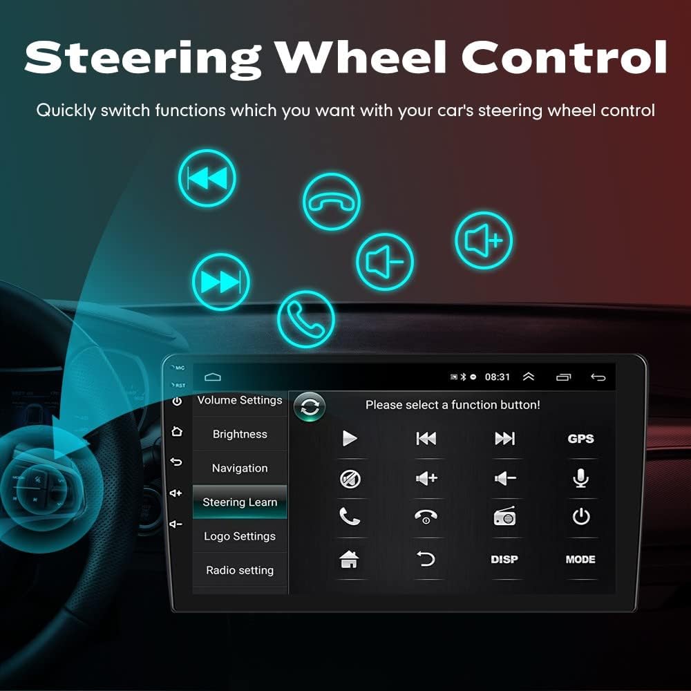 BNIB-Car Android Navigation Stereo GPS Radio Reverse Camera Display 9" IPS Touchscreen,-$150