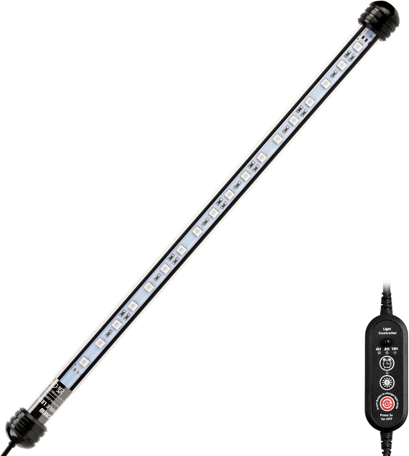 BNIB-NICREW LED Aquarium Light, Submersible Fish Tank Light with Multicolor Option, 15 Inches