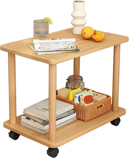 Brand New Assemble Small End Table for Small Spaces,Nightstand with 4 360-degree Wheels,-$40