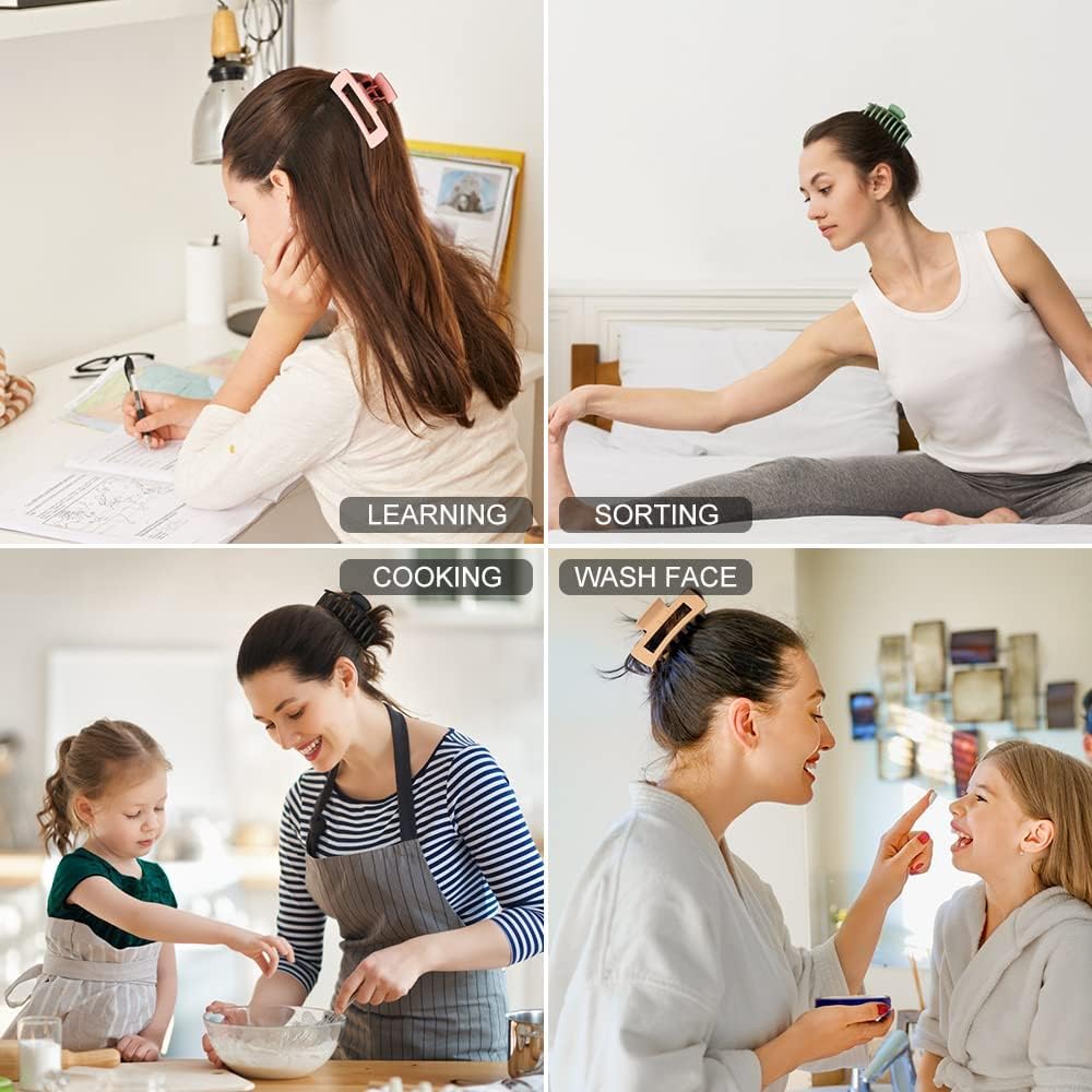 BNIB-8 Pack Large Hair Clips, Claw Clips, 4.3" Hair Clips for Women & Girls,2 Styles 4 Colors,-$10